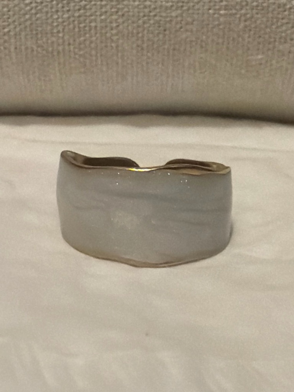 Elegant White Enamel and Gold Cuff Bracelet - Women Jewelry